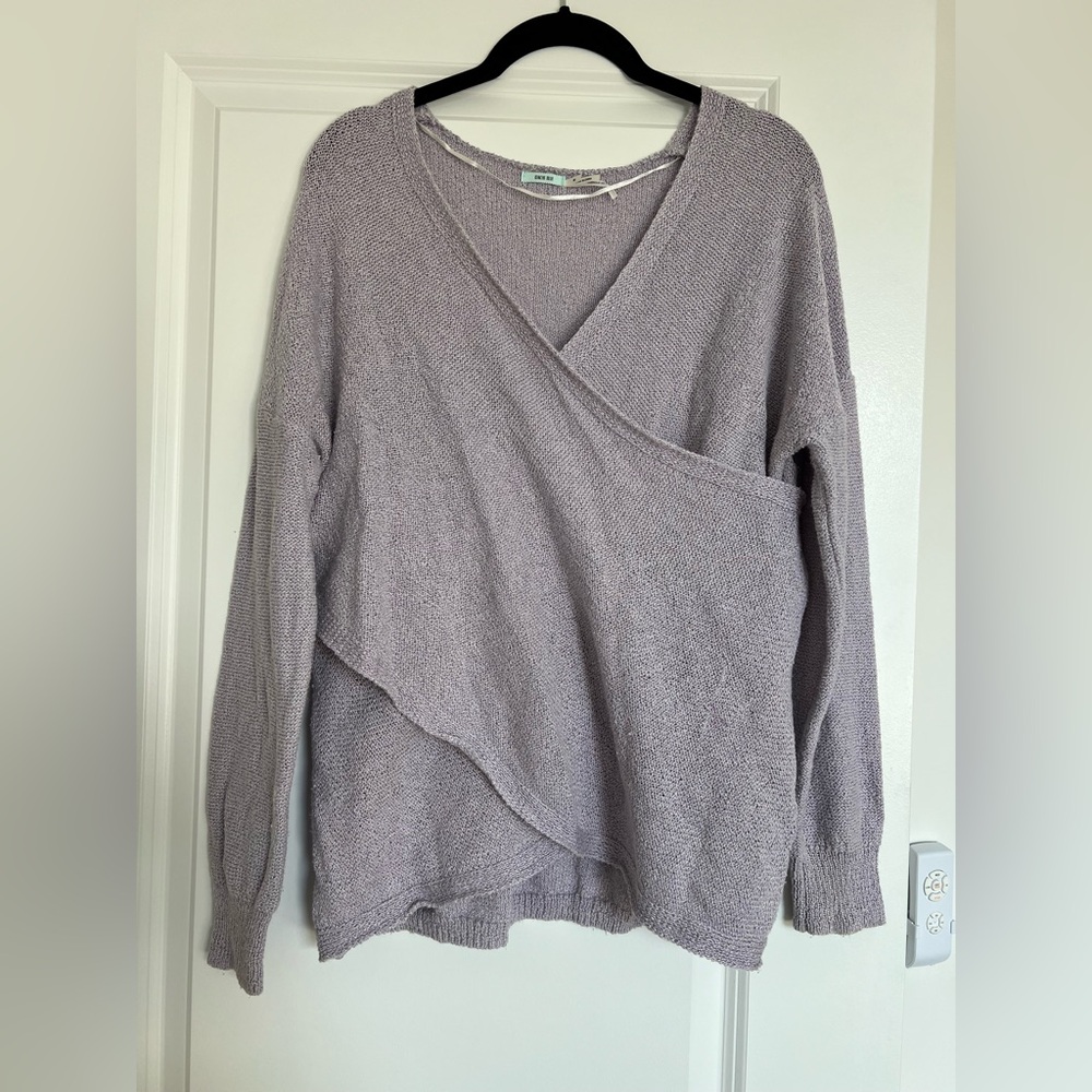 Kimchi Blue Light Purple V-Neck Wrap Sweater